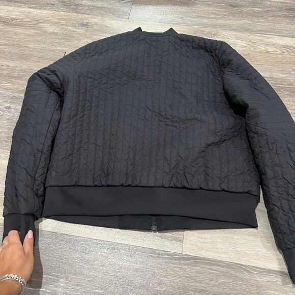 Lululemon Athletica Black Bomber Jacket Reversible Size 10 - Picture 6 of 12